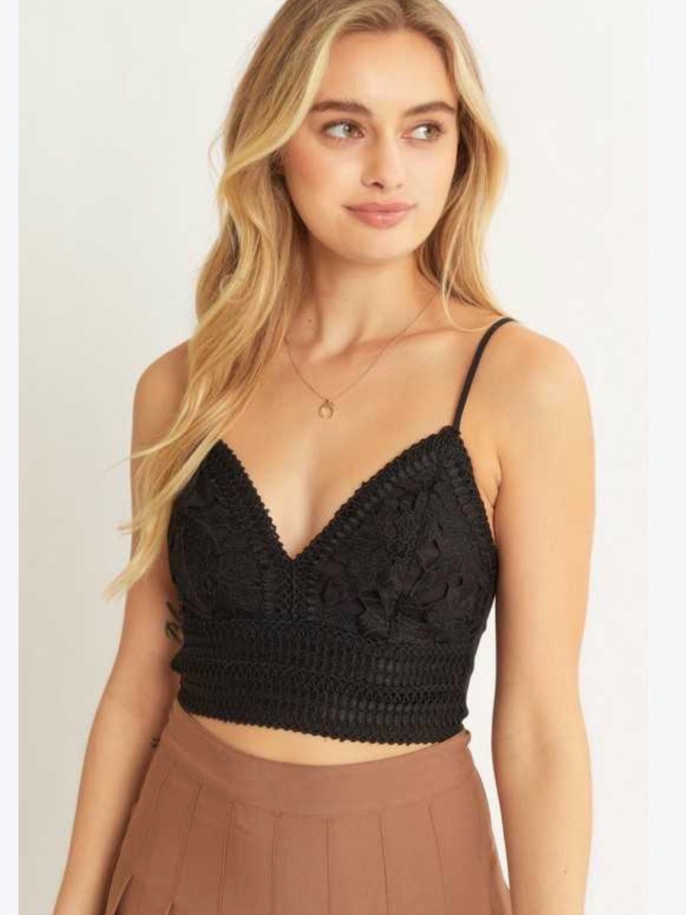 Aeropostale Black Lace Bralette with Adjustable Straps